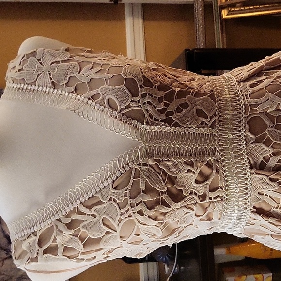 Formal dress beige and tan or off white - Picture 3 of 7